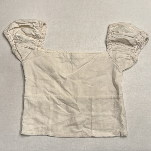 With Jéan puff sleeve demi blouse white - Picture 3 of 6